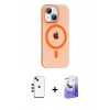 MARSİLYAN™- iPhone 14 Kılıf Pusula Form Özel Seri - Siyah Bilvis 5in1 5D Magic Hayalet Cam Ekran Koruyucu + Yeşil Shine Kamera Lens