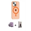 MARSİLYAN™- iPhone 14 Kılıf Pusula Form Özel Seri - Siyah Bilvis Hayalet Cam Ekran Koruyucu + Raze Metal Kamera Lens - GS