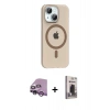MARSİLYAN™- iPhone 14 Kılıf Pusula Form Özel Seri - Siyah Bilvis Hayalet Cam Ekran Koruyucu + Raze Metal Kamera Lens - MR