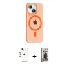 MARSİLYAN™- iPhone 14 Kılıf Pusula Form Özel Seri - Siyah Bilvis Hayalet Cam Ekran Koruyucu + Shine Kamera Lens - GI