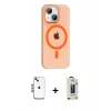 MARSİLYAN™- iPhone 14 Kılıf Pusula Form Özel Seri - Siyah Bilvis Hayalet Cam Ekran Koruyucu + Shine Kamera Lens - MI