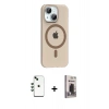 MARSİLYAN™- iPhone 14 Kılıf Pusula Form Özel Seri - Siyah Bilvis Hayalet Cam Ekran Koruyucu + Shine Kamera Lens - YL