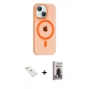 MARSİLYAN™- iPhone 14 Kılıf Pusula Form Özel Seri - Siyah Bilvis Hayalet Cam Ekran Koruyucu + Diamond Kamera Lens - SABE
