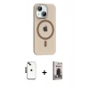 MARSİLYAN™- iPhone 14 Kılıf Pusula Form Özel Seri - Siyah Bilvis Hayalet Cam Ekran Koruyucu + Shine Kamera Lens - SH