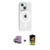 MARSİLYAN™- iPhone 14 Kılıf Pusula Form Özel Seri - Siyah Buffer Cam Ekran Koruyucu + Raze Metal Kamera Lens - GS