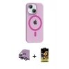 MARSİLYAN™- iPhone 14 Kılıf Pusula Form Özel Seri - Siyah Buffer Cam Ekran Koruyucu + Raze Metal Kamera Lens - GS
