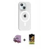 MARSİLYAN™- iPhone 14 Kılıf Pusula Form Özel Seri - Siyah Buffer Cam Ekran Koruyucu + Raze Metal Kamera Lens - KI