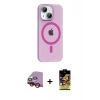 MARSİLYAN™- iPhone 14 Kılıf Pusula Form Özel Seri - Siyah Buffer Cam Ekran Koruyucu + Raze Metal Kamera Lens - KI