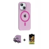 MARSİLYAN™- iPhone 14 Kılıf Pusula Form Özel Seri - Siyah Buffer Cam Ekran Koruyucu + Raze Metal Kamera Lens - SH