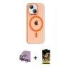 MARSİLYAN™- iPhone 14 Kılıf Pusula Form Özel Seri - Siyah Buffer Cam Ekran Koruyucu + Raze Metal Kamera Lens - MR
