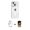 MARSİLYAN™- iPhone 14 Kılıf Pusula Form Özel Seri - Siyah Buffer Cam Ekran Koruyucu + Shine Kamera Lens - GI