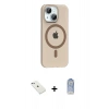 MARSİLYAN™- iPhone 14 Kılıf Pusula Form Özel Seri - Siyah Joko Magic 5D Cam + Diamond Kamera Lens - SABE