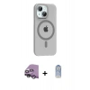 MARSİLYAN™- iPhone 14 Kılıf Pusula Form Özel Seri - Siyah Joko Magic 5D Cam + Raze Metal Kamera Lens - GS