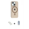 MARSİLYAN™- iPhone 14 Kılıf Pusula Form Özel Seri - Siyah Joko Magic 5D Cam + Diamond Kamera Lens - PE