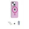 MARSİLYAN™- iPhone 14 Kılıf Pusula Form Özel Seri - Siyah Joko Magic 5D Cam + Diamond Kamera Lens - PE