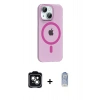 MARSİLYAN™- iPhone 14 Kılıf Pusula Form Özel Seri - Siyah Joko Magic 5D Cam + PVD Metal Kamera Lens - YL