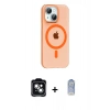 MARSİLYAN™- iPhone 14 Kılıf Pusula Form Özel Seri - Siyah Joko Magic 5D Cam + PVD Metal Kamera Lens - YL