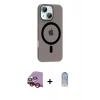 MARSİLYAN™- iPhone 14 Kılıf Pusula Form Özel Seri - Siyah Joko Magic 5D Cam + Raze Metal Kamera Lens - KI