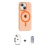 MARSİLYAN™- iPhone 14 Kılıf Pusula Form Özel Seri - Siyah Joko Magic 5D Cam + Shine Kamera Lens - KI
