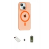 MARSİLYAN™- iPhone 14 Kılıf Pusula Form Özel Seri - Siyah Joko Magic 5D Hayalet Cam + Diamond Kamera Lens - KI