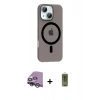 MARSİLYAN™- iPhone 14 Kılıf Pusula Form Özel Seri - Siyah Joko Magic 5D Hayalet Cam + Raze Metal Kamera Lens - GS