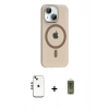 MARSİLYAN™- iPhone 14 Kılıf Pusula Form Özel Seri - Siyah Joko Magic 5D Hayalet Cam + Shine Kamera Lens - GS