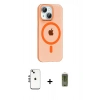 MARSİLYAN™- iPhone 14 Kılıf Pusula Form Özel Seri - Siyah Joko Magic 5D Hayalet Cam + Shine Kamera Lens - GS