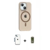 MARSİLYAN™- iPhone 14 Kılıf Pusula Form Özel Seri - Siyah Joko Magic 5D Hayalet Cam + Shine Kamera Lens - MI