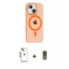 MARSİLYAN™- iPhone 14 Kılıf Pusula Form Özel Seri - Siyah Joko Magic 5D Hayalet Cam + Shine Kamera Lens - GD