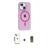 MARSİLYAN™- iPhone 14 Kılıf Pusula Form Özel Seri - Siyah Joko Magic 5D Hayalet Cam + Shine Kamera Lens - GD