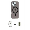 MARSİLYAN™- iPhone 14 Kılıf Pusula Form Özel Seri - Siyah Joko Magic 5D Hayalet Cam + Shine Kamera Lens - GI