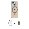 MARSİLYAN™- iPhone 14 Kılıf Pusula Form Özel Seri - Siyah Joko Magic 5D Hayalet Cam + Shine Kamera Lens - GI
