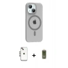 MARSİLYAN™- iPhone 14 Kılıf Pusula Form Özel Seri - Siyah Joko Magic 5D Hayalet Cam + Shine Kamera Lens - GI