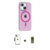 MARSİLYAN™- iPhone 14 Kılıf Pusula Form Özel Seri - Siyah Joko Magic 5D Hayalet Cam + Shine Kamera Lens - SH