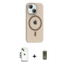 MARSİLYAN™- iPhone 14 Kılıf Pusula Form Özel Seri - Siyah Joko Magic 5D Hayalet Cam + Shine Kamera Lens - YL