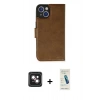 MARSİLYAN™- iPhone 14 Kılıf Siluet Işık Serisi - Şeffaf Pasifik Cam Ekran Koruyucu + PVD Metal Kamera Lens - PE