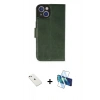 MARSİLYAN™- iPhone 14 Kılıf Siluet Işık Serisi - Siyah 3D Antistatik Cam Ekran Koruyucu + Diamond Kamera Lens - PE