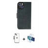 MARSİLYAN™- iPhone 14 Kılıf Siluet Işık Serisi - Siyah 3D Antistatik Cam Ekran Koruyucu + Shine Kamera Lens - SH