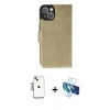 MARSİLYAN™- iPhone 14 Kılıf Siluet Işık Serisi - Siyah 3D Antistatik Cam Ekran Koruyucu + Shine Kamera Lens - GS