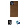 MARSİLYAN™- iPhone 14 Kılıf Siluet Işık Serisi - Siyah 3D Antistatik Cam Ekran Koruyucu + PVD Metal Kamera Lens - TU
