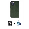 MARSİLYAN™- iPhone 14 Kılıf Siluet Işık Serisi - Siyah 3D Antistatik Cam Ekran Koruyucu + PVD Metal Kamera Lens - TU