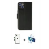 MARSİLYAN™- iPhone 14 Kılıf Siluet Işık Serisi - Siyah 3D Antistatik Cam Ekran Koruyucu + Shine Kamera Lens - YL