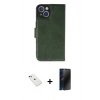 MARSİLYAN™- iPhone 14 Kılıf Siluet Işık Serisi - Siyah 3D Antistatik Hayalet Cam Ekran Koruyucu + Diamond Kamera Lens - YL