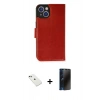 MARSİLYAN™- iPhone 14 Kılıf Siluet Işık Serisi - Siyah 3D Antistatik Hayalet Cam Ekran Koruyucu + Diamond Kamera Lens - YL