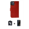 MARSİLYAN™- iPhone 14 Kılıf Siluet Işık Serisi - Siyah 3D Antistatik Hayalet Cam Ekran Koruyucu + PVD Metal Kamera Lens - SH