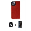 MARSİLYAN™- iPhone 14 Kılıf Siluet Işık Serisi - Siyah 3D Antistatik Hayalet Cam Ekran Koruyucu + PVD Metal Kamera Lens - YL