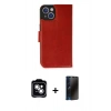 MARSİLYAN™- iPhone 14 Kılıf Siluet Işık Serisi - Siyah 3D Antistatik Hayalet Cam Ekran Koruyucu + PVD Metal Kamera Lens - GS