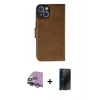 MARSİLYAN™- iPhone 14 Kılıf Siluet Işık Serisi - Siyah 3D Antistatik Hayalet Cam Ekran Koruyucu + Raze Metal Kamera Lens - MR