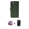MARSİLYAN™- iPhone 14 Kılıf Siluet Işık Serisi - Siyah 3D Antistatik Hayalet Cam Ekran Koruyucu + Raze Metal Kamera Lens - KI