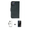 MARSİLYAN™- iPhone 14 Kılıf Siluet Işık Serisi - Siyah 3D Antistatik Hayalet Cam Ekran Koruyucu + Shine Kamera Lens - SH